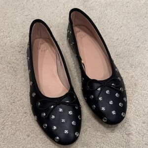 Time and Tru NWOT Black Studded Ballet Flats Size 7.5